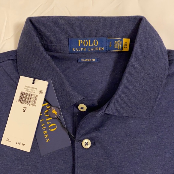 Polo Ralph Lauren Classic-Fit Soft Cotton Polo Navy Size S - Picture 5 of 8